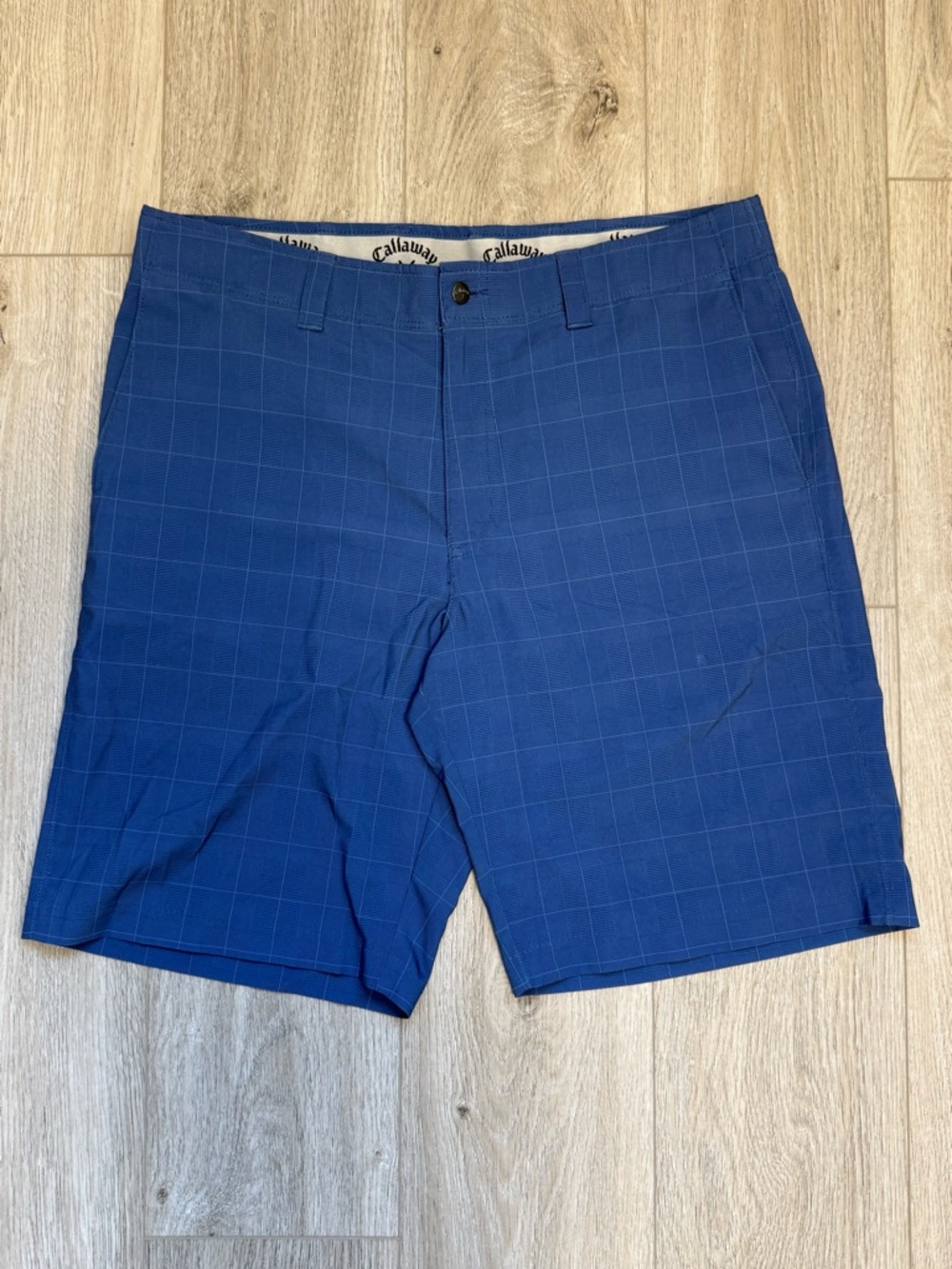 CALLAWAY - Men's Blue & White Checkered Golf Shorts - Size 36